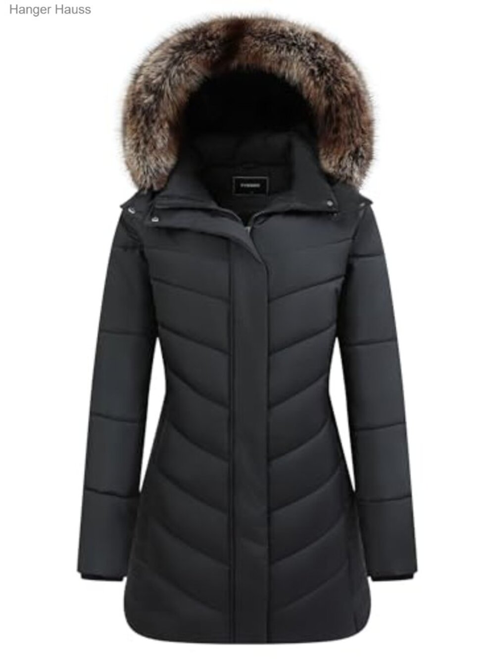 Women's Waterproof Long Puffer Parka Down Alternative Winter Coat Hooded